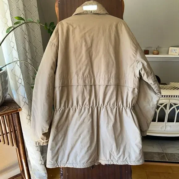 Vtg LL Bean Mens Tall XL Field Coat Utility Primaloft Lined Brown Hood Parka